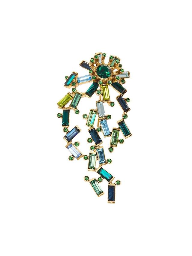 Womens Goldtone & Glass Crystal Comet Brooch Product Image