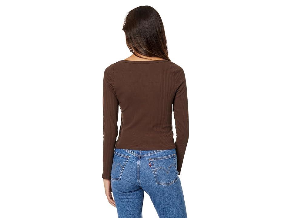 Madewell Sleekhold Square Neck Long Sleeve Crop Top Product Image