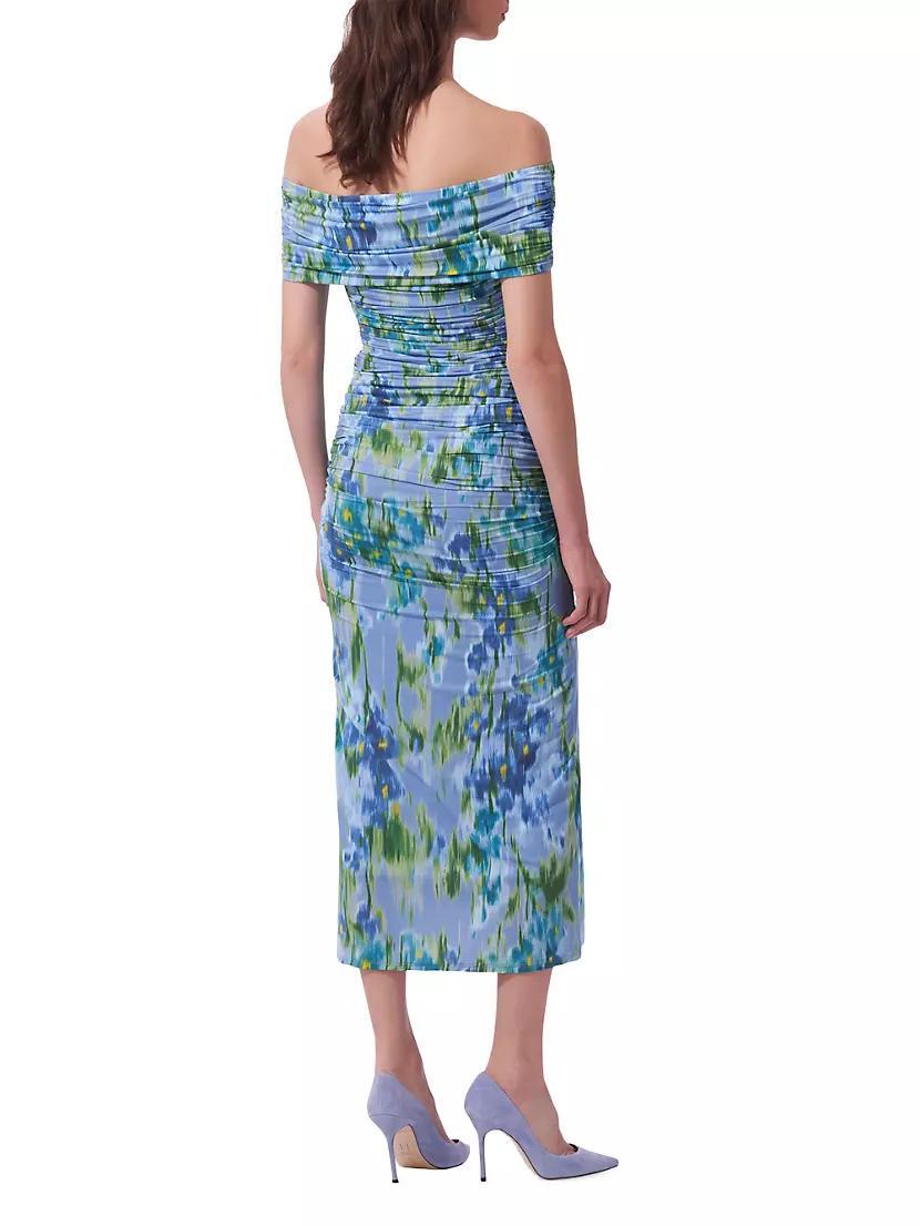 Floral Ruched Off-the-Shoulder Midi-Dress Product Image