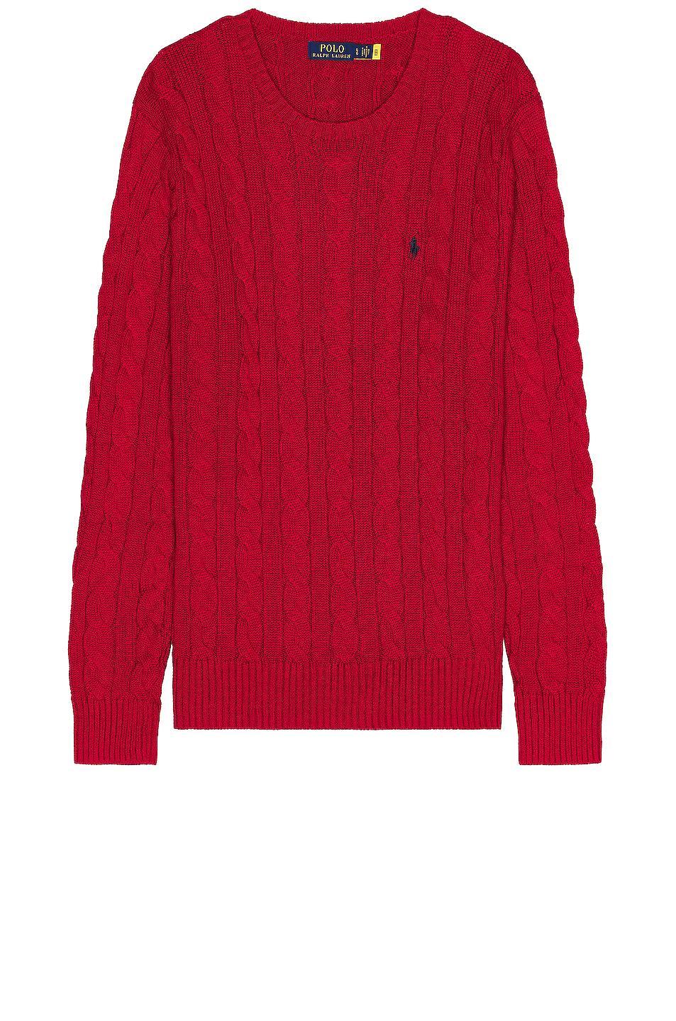 Polo Ralph Lauren Long Sleeve Sweater in Park Avenue Red - Red. Size M (also in L). Product Image