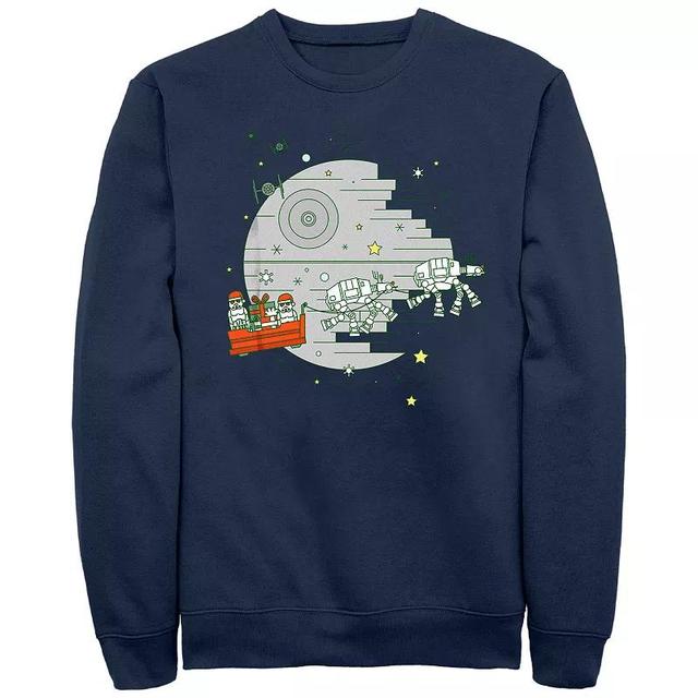 Mens Star Wars Christmas Storm Troopers Sleigh Ride Graphic Fleece Blue Product Image