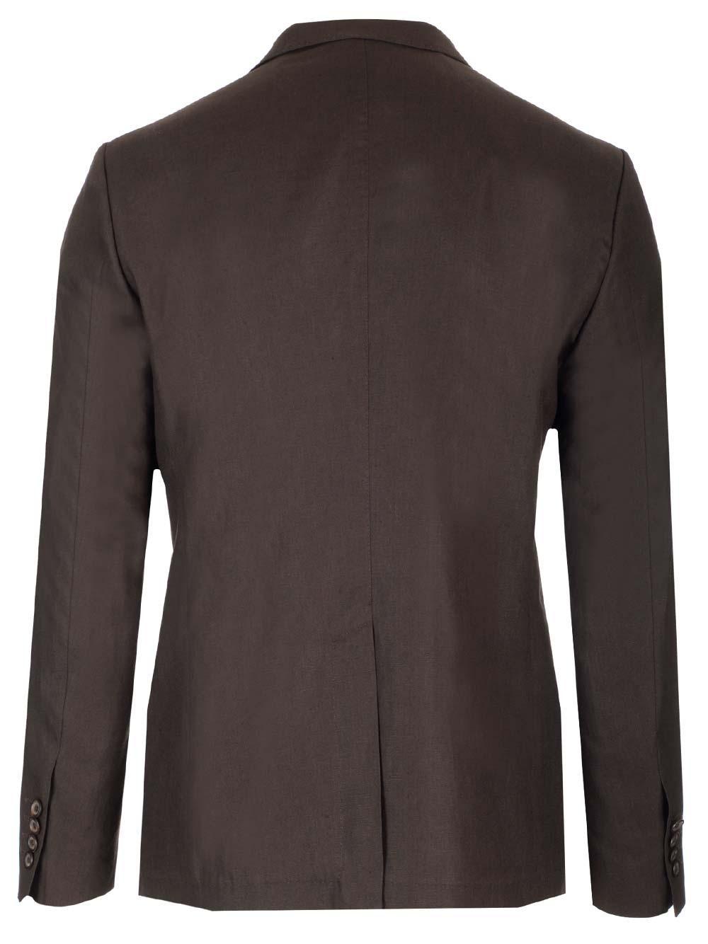 Double-breasted Ebony Jacket In Brown Product Image