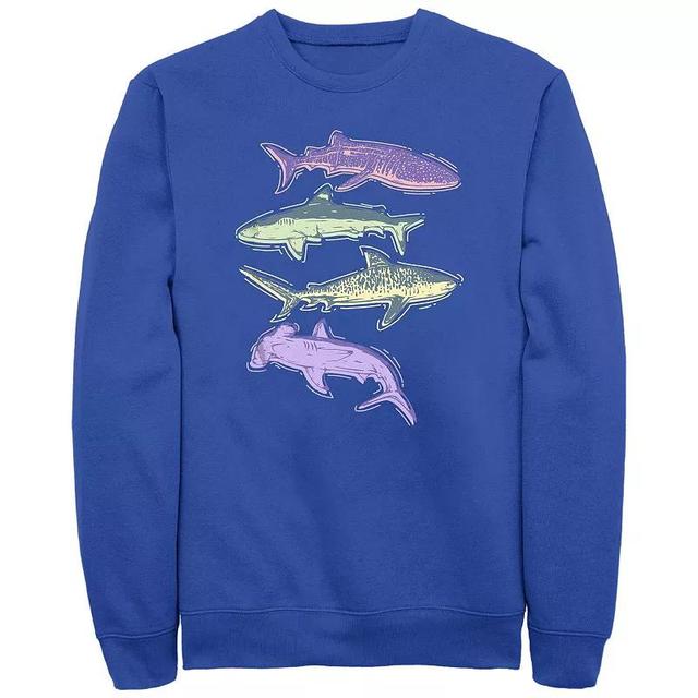 Mens Colorful Sharks Graphic Fleece Product Image