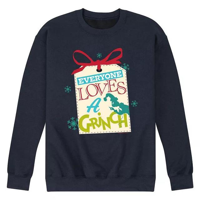 Mens Dr. Seuss The Grinch Everyone Loves A Grinch Fleece Sweatshirt Blue Product Image