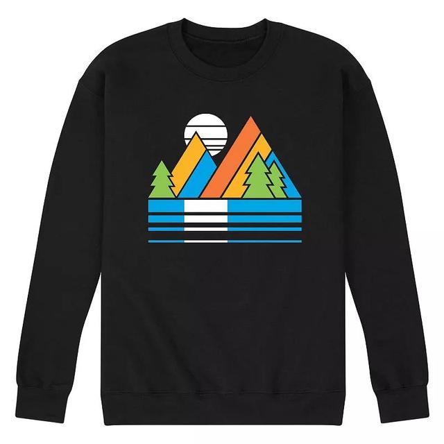 Mens Retro Mountains Sunset Graphic Fleece Product Image