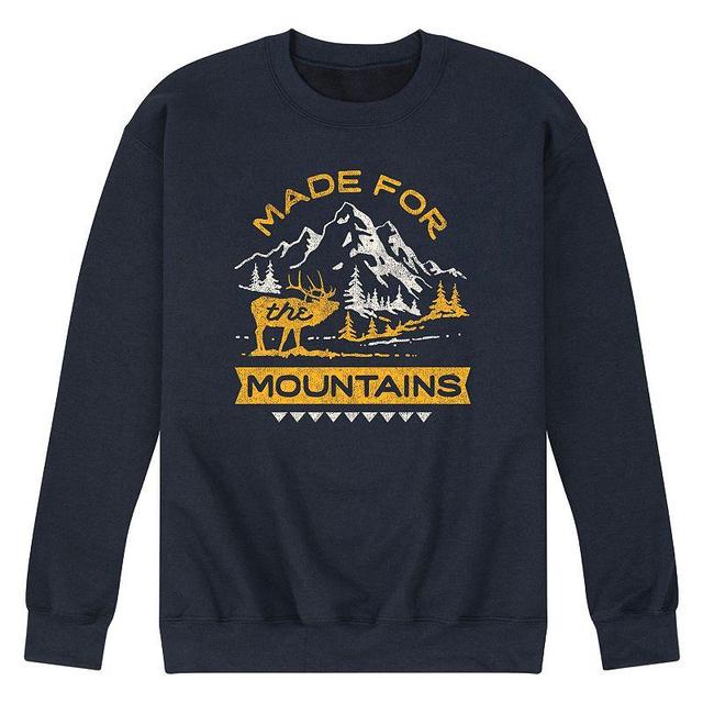 Mens Made for the Mountains Graphic Fleece Sweatshirt Blue Product Image