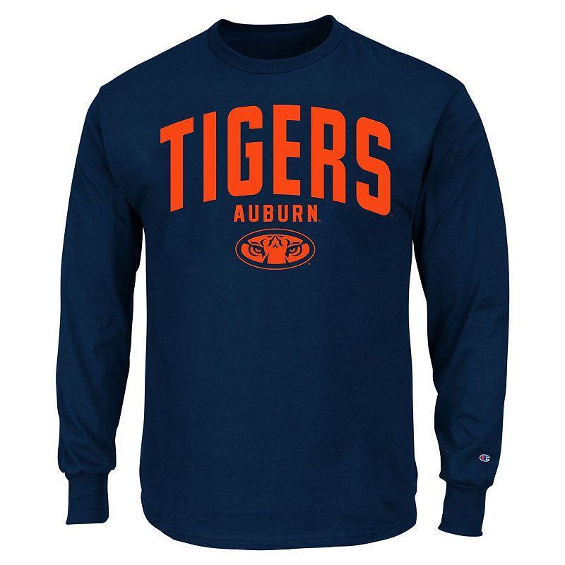 Mens Champion Navy Auburn Tigers Big and Tall Arch Long Sleeve T-shirt Product Image