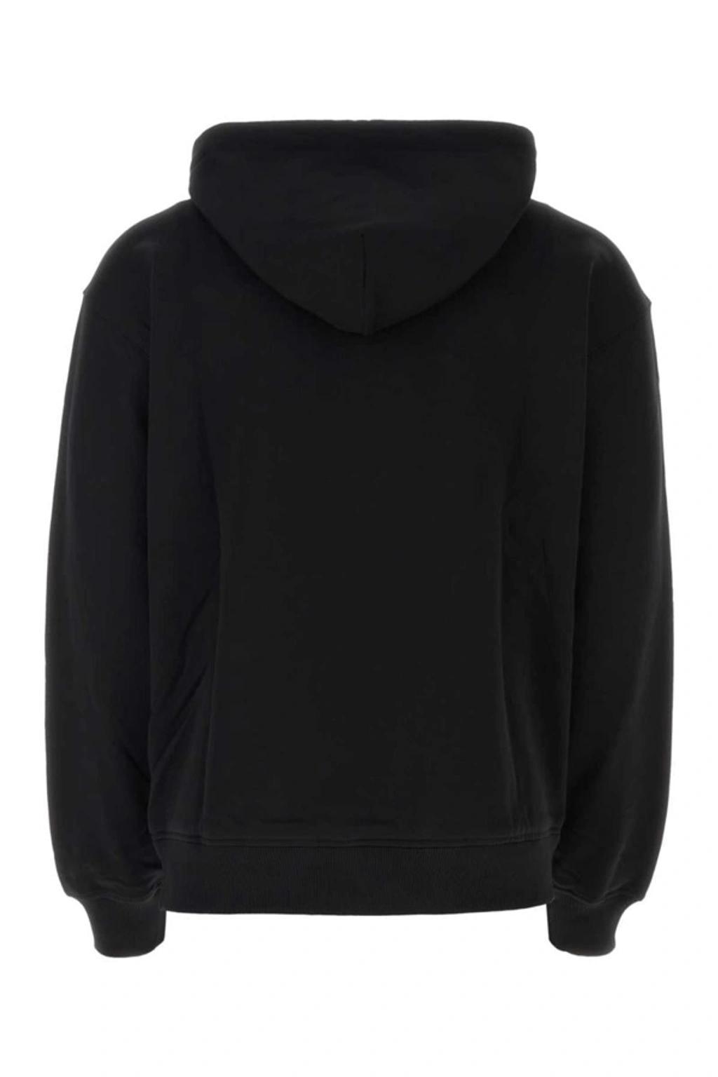 Graphic-print Cotton Hoodie In Black Product Image