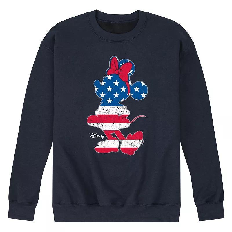 Disneys Minnie Mouse Mens Americana Fleece Sweatshirt Blue Product Image