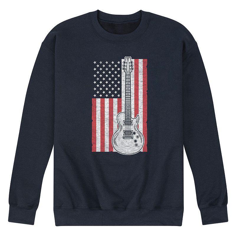 Mens USA Flag Guitar Graphic Fleece Product Image