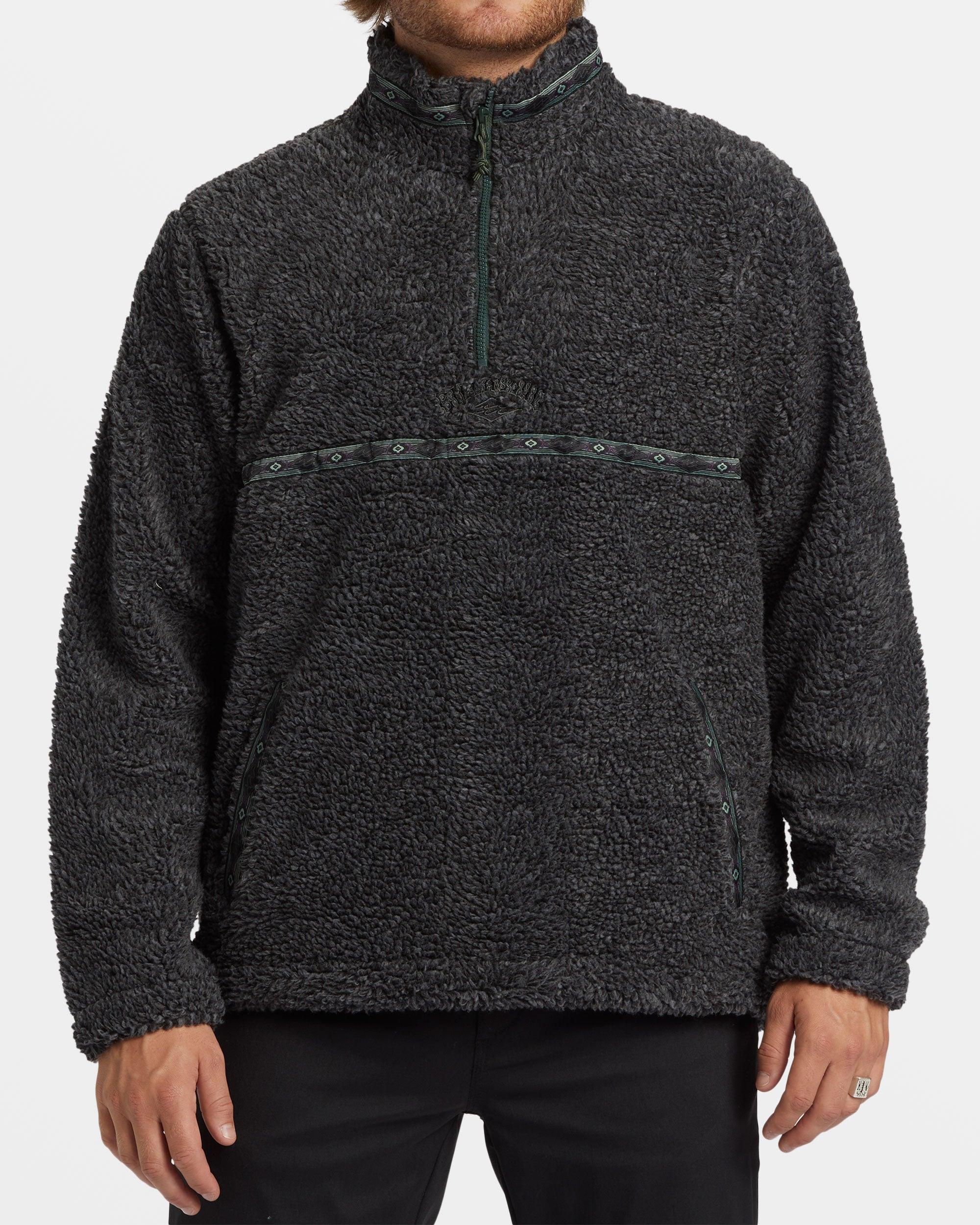 Boundary Tombstone Fleece Half Zip Pullover - Black Heather Male Product Image