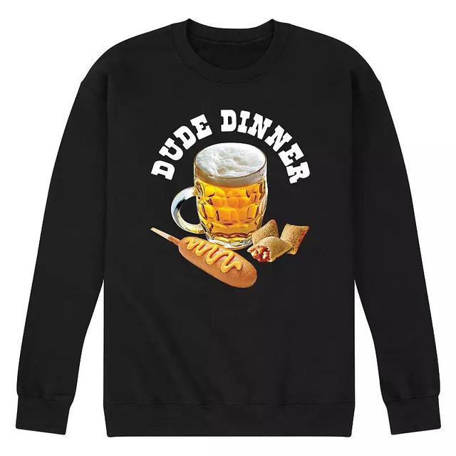 Mens Dude Dinner Beer Corn Dog Fleece Sweatshirt Product Image