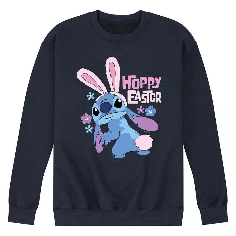 Disneys Lilo & Stitch Mens Hoppy Easter Fleece Sweatshirt Blue Product Image