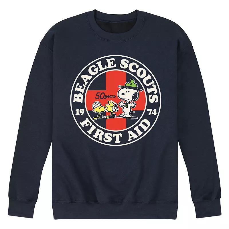 Mens Peanuts Beagle Scout First Aid Fleece Sweatshirt Product Image