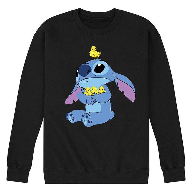 Disneys Lilo & Stitch Mens Stitch & Chicks Fleece Sweatshirt Product Image