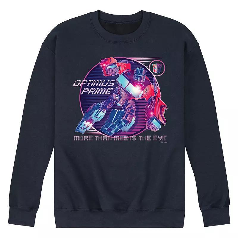 Mens Transformers Optimus Prime Verse Badge Fleece Sweatshirt Blue Product Image