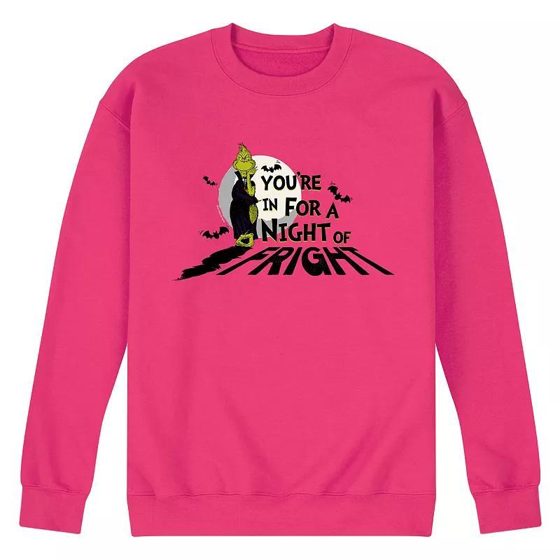 Mens Dr. Seuss Grinch Youre In For A Night Fleece Sweatshirt Grey Gray Product Image