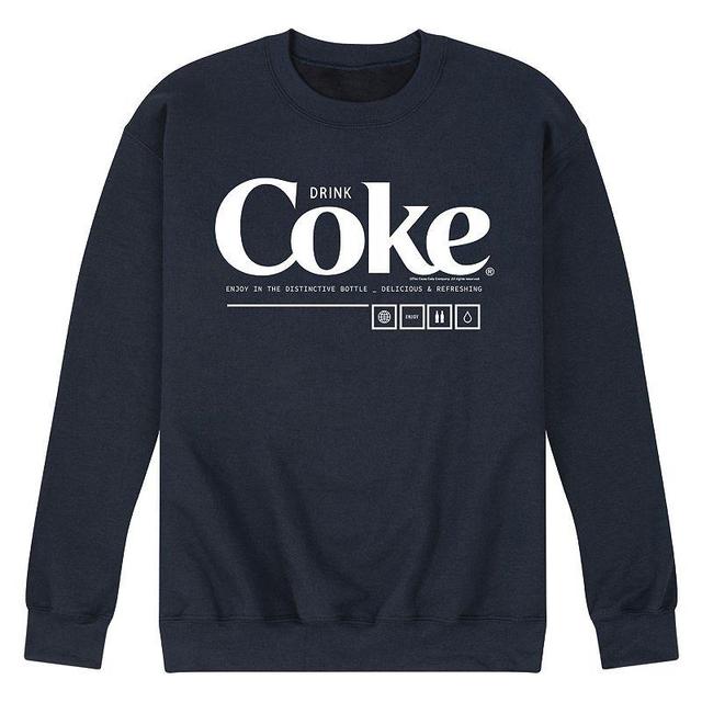 Mens Coca-Cola Drink Coke Enjoy Graphic Fleece Sweatshirt Blue Product Image