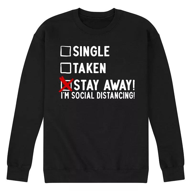 Mens Single Taken Stay Away Fleece Sweatshirt Blue Product Image