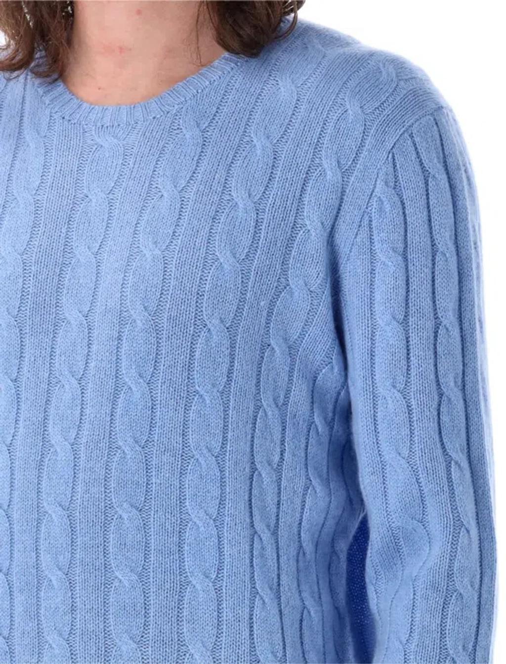 POLO RALPH LAUREN Cable-knit Cashmere Jumper In Litchfield Blue Product Image