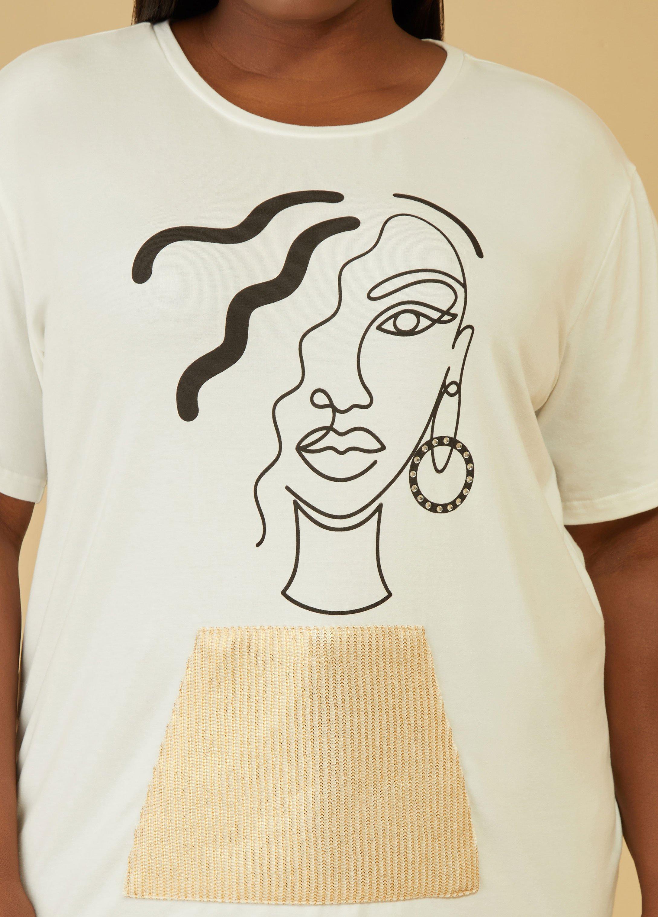 Embellished Face Graphic Tee Product Image