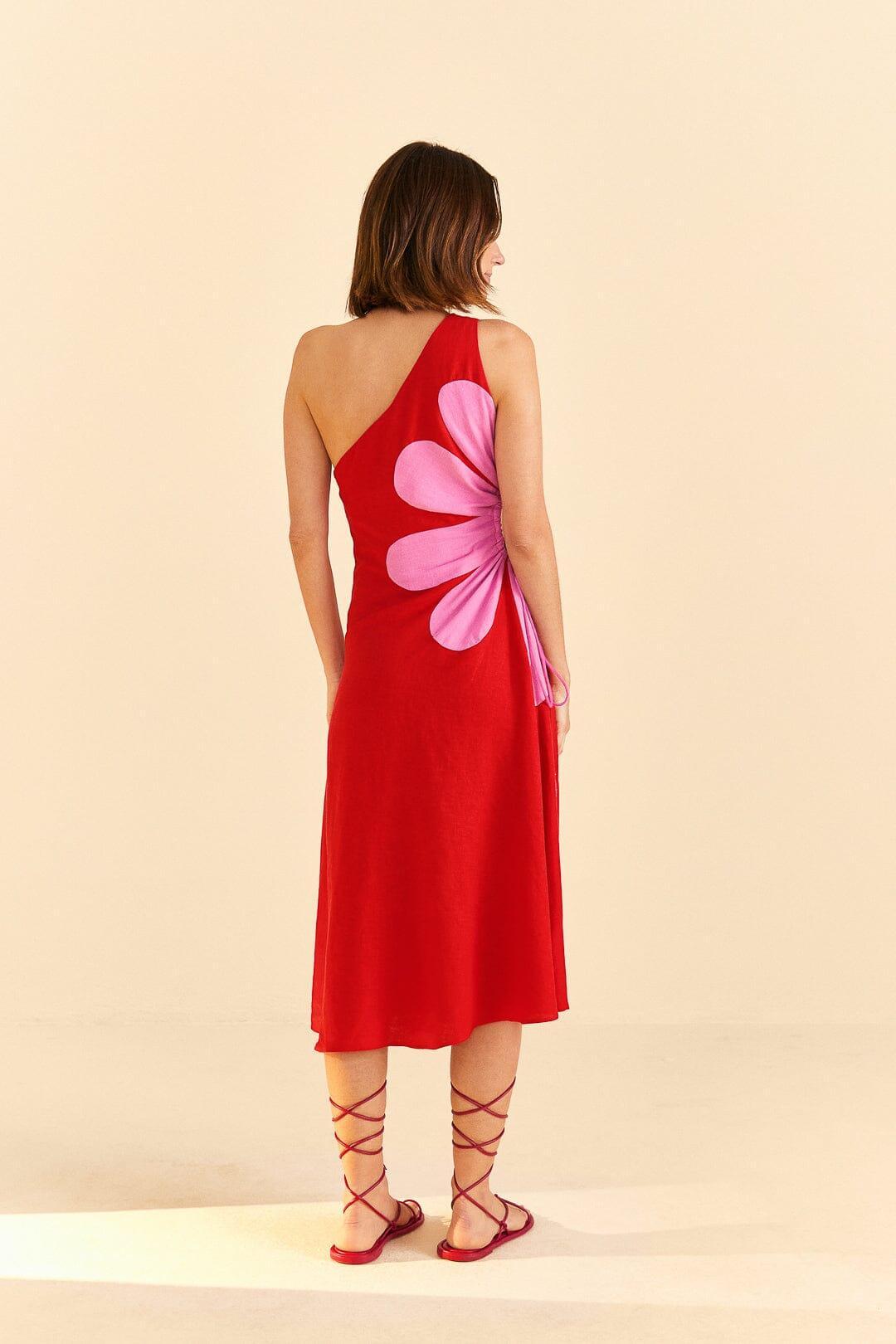 Red Cut-Out Flower Dress Product Image