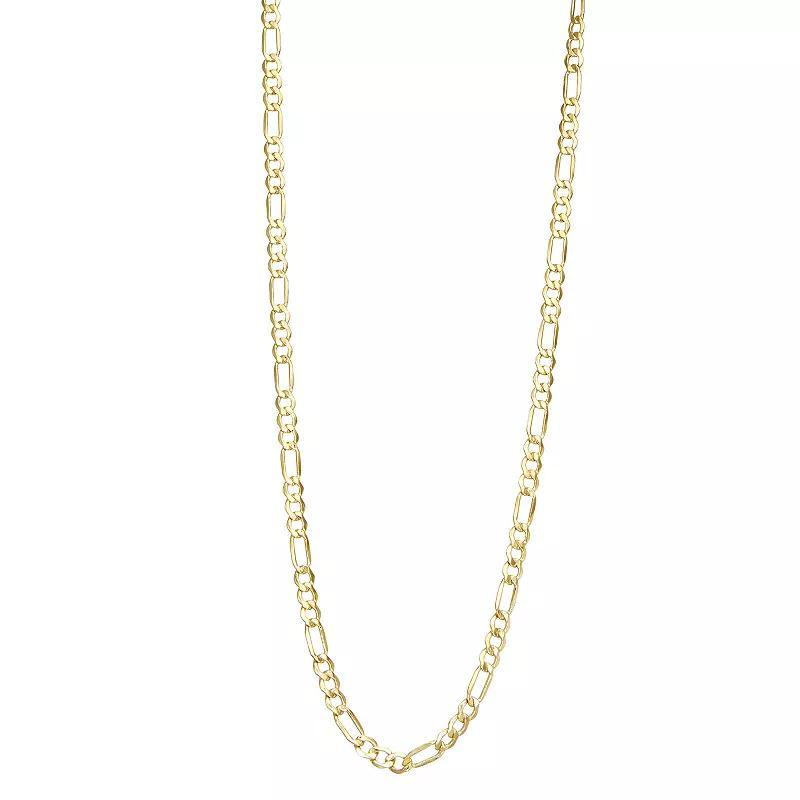 Jordan Blue 10k Gold 4.65 mm Figaro Chain Necklace, Mens Yellow Product Image