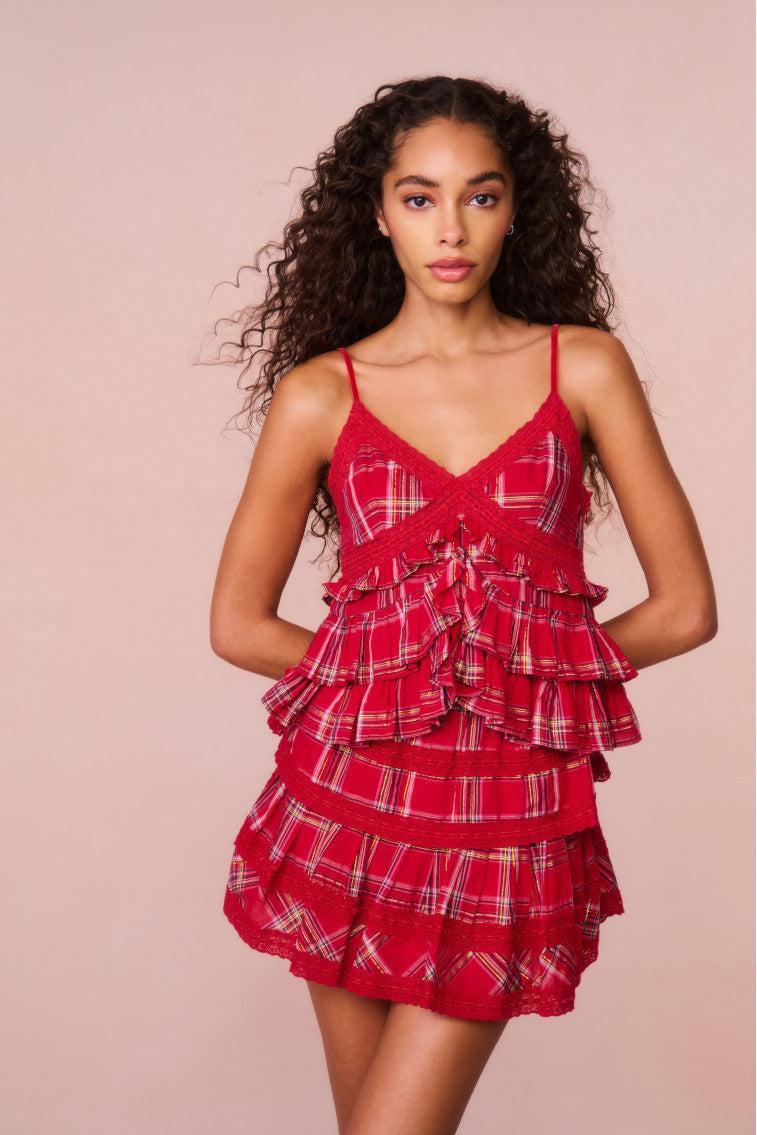 Abbott Tartan Ruffle Top Product Image