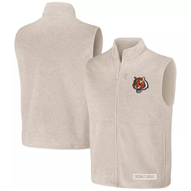 Mens NFL x Darius Rucker Collection by Fanatics  Oatmeal Cincinnati Bengals Full-Zip Sweater Vest Product Image