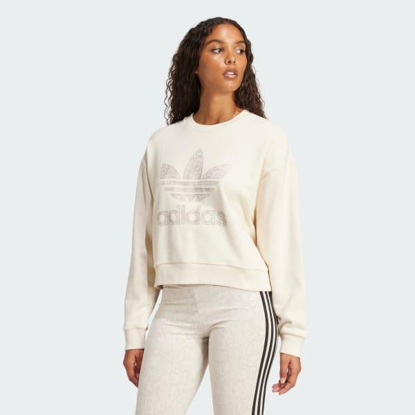 adidas Snake Crew Sweatshirt Wonder White XL Womens Product Image