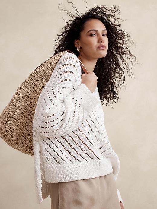 Oversized Cotton-Blend Sweater Product Image