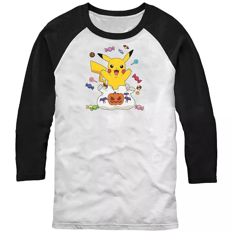 Mens Pokmon Pikachu Treat Bag Of Candies Raglan Tee Product Image