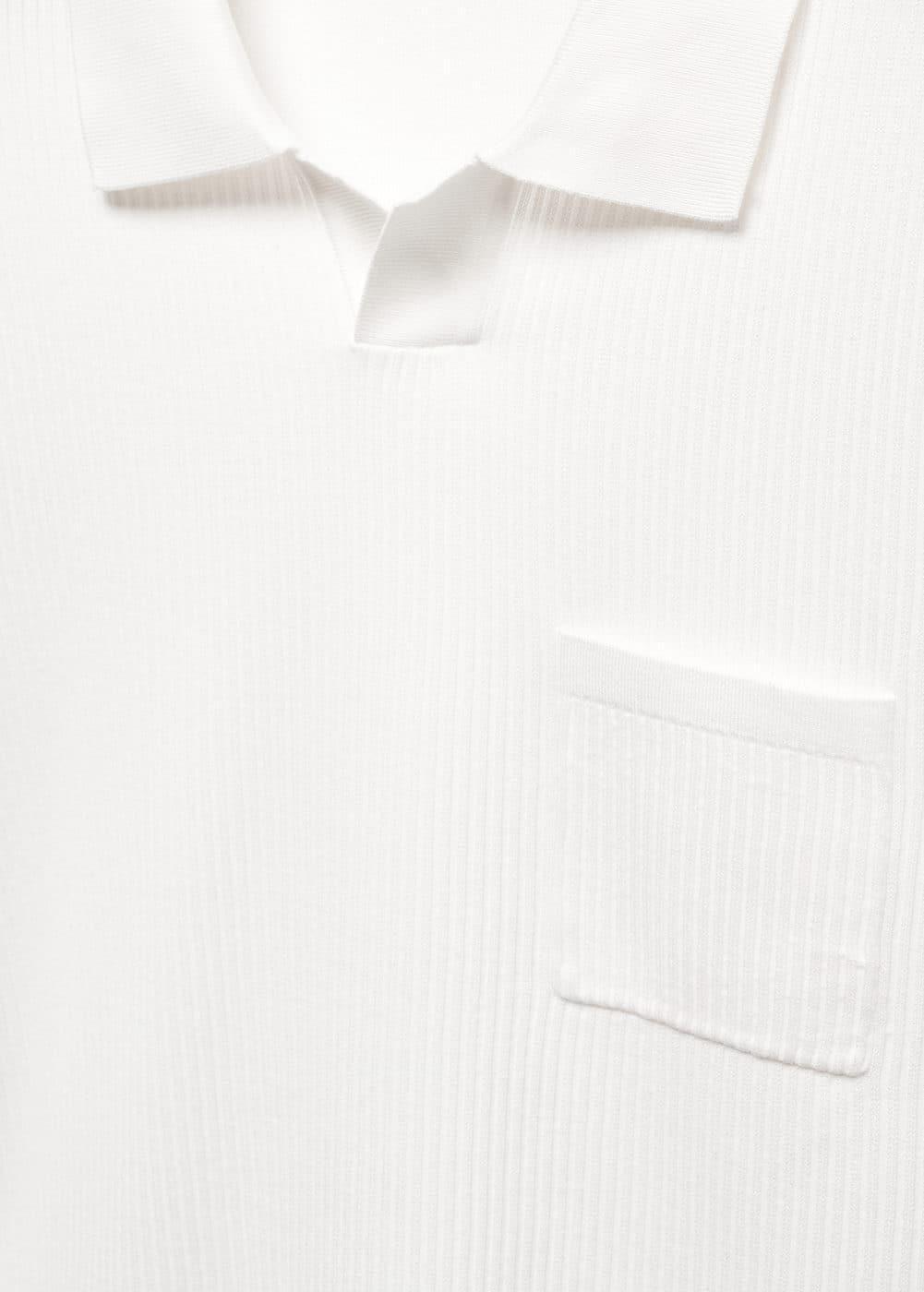 MANGO MAN - Short sleeve ribbed polo shirt whiteMen Product Image