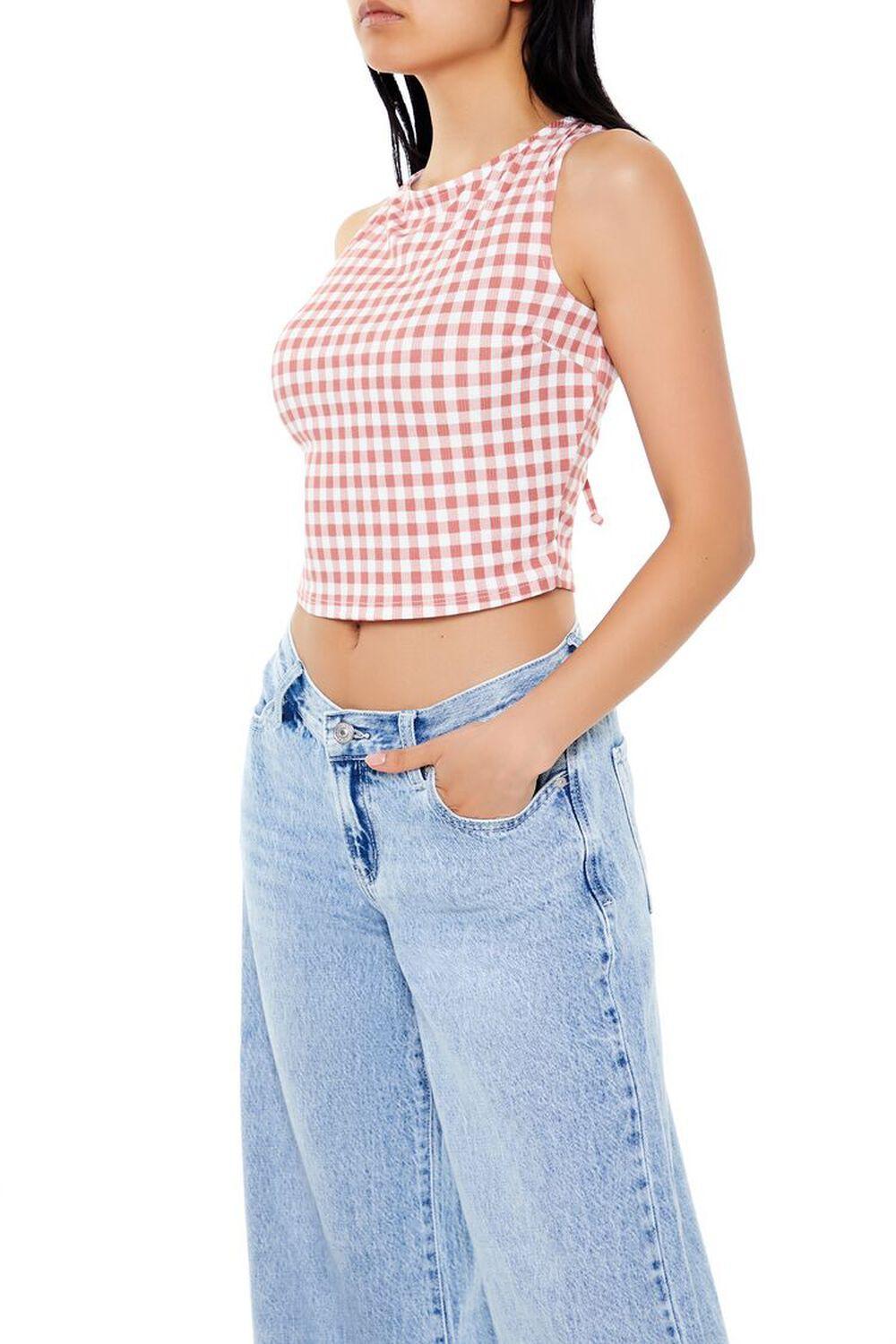 Gingham Sleeveless Crop Top | Forever 21 Product Image