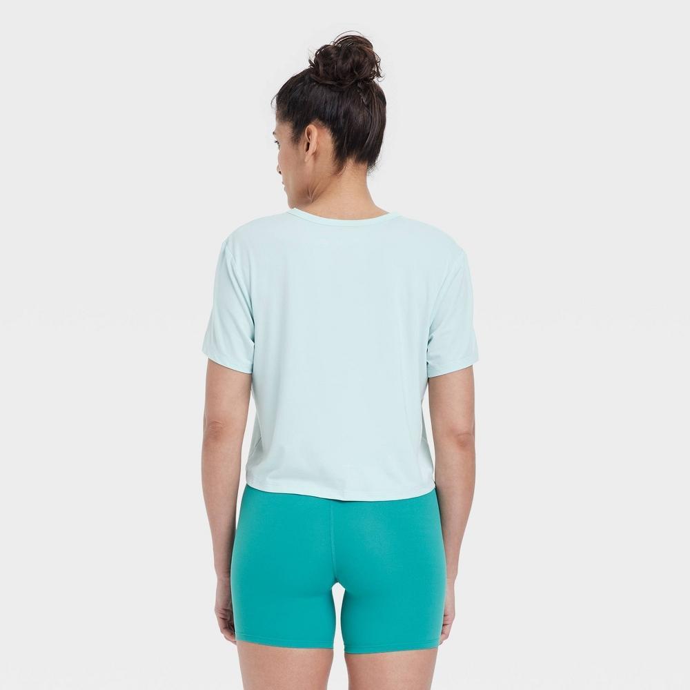 Womens Essential Crewneck Short Sleeve Top - All In Motion Mint M Product Image