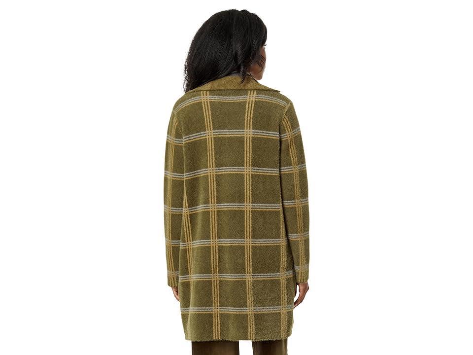 Lyss Windowpane Plaid Faux Fur Car Coat Product Image