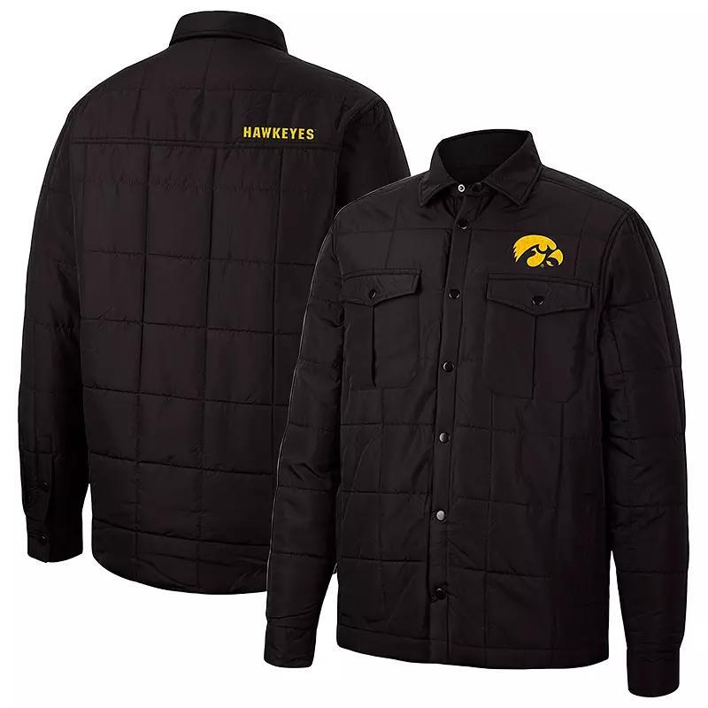 Mens Colosseum Michigan Wolverines Detonate Quilted Full-Snap Jacket Blue Product Image