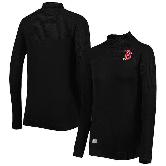 Womens Levelwear Boston Red Sox Verse Asymmetrical Raglan Tri-Blend Quarter-Zip Jacket Product Image