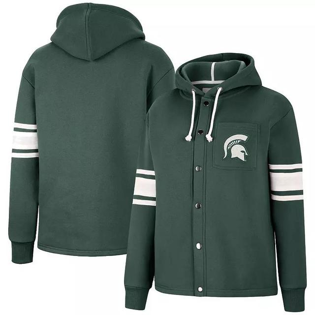 Womens Colosseum Michigan State Spartans Mia Striped Full-Snap Hoodie Jacket Product Image