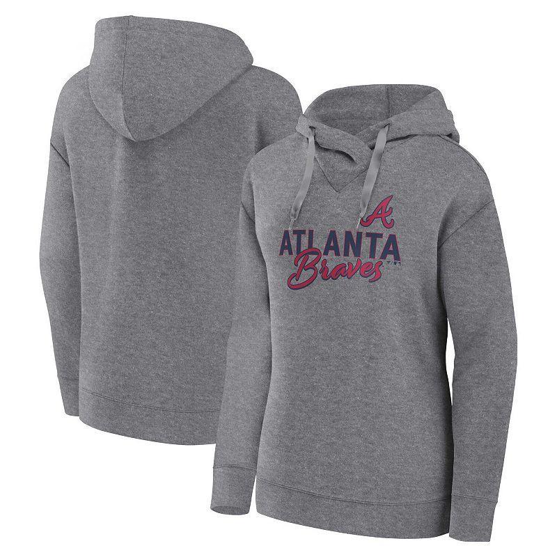 Womens Profile Heather Gray Atlanta Braves Plus Size Pullover Hoodie Product Image