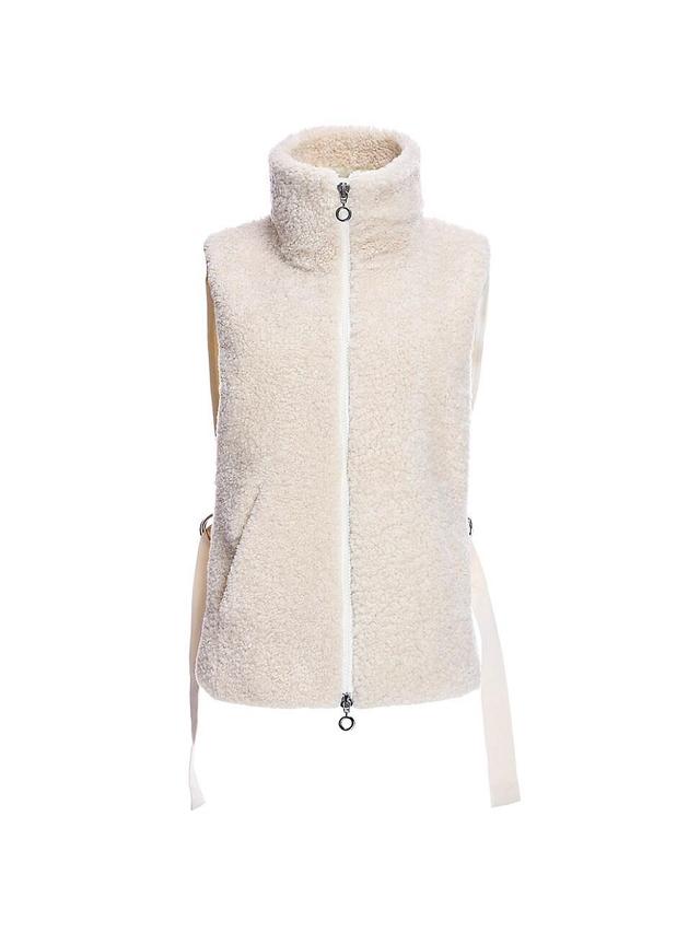 Womens Dyed Shearling & Quilted Shell Vest Product Image