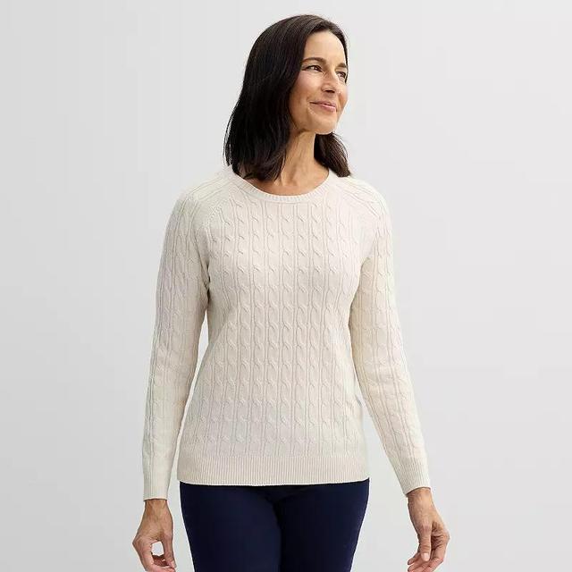 Womens Croft & Barrow The Extra Soft Cabled Crew Neck Sweater Product Image