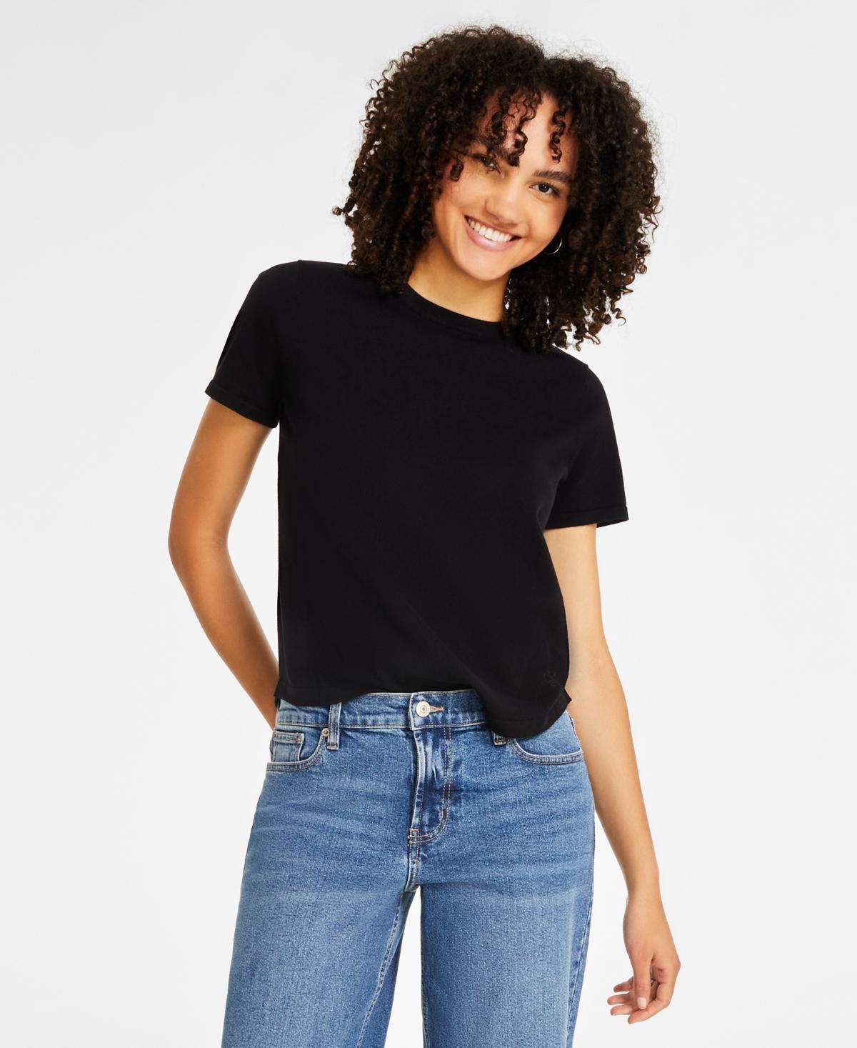 Calvin Klein Jeans Womens Cotton Crewneck Short-Sleeve T-Shirt Product Image