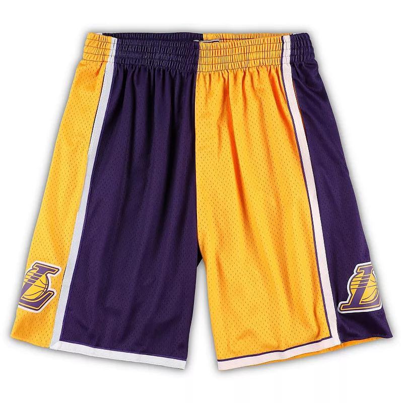 Mens Mitchell & Ness /Purple Los Angeles Lakers Big & Tall Hardwood Classics Split Swingman Shorts Product Image