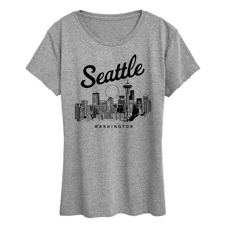 Womens Seattle Washington Graphic Tee Grey Gray product image