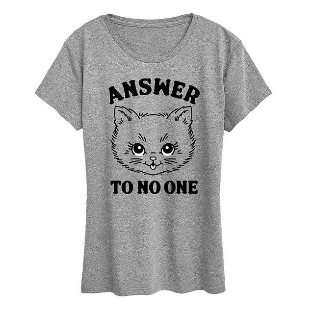 Womens Cat Answer To No One Graphic Tee Product Image