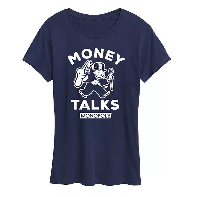 Womens Monopoly Money Talks Graphic Tee by Hasbro Blue Product Image