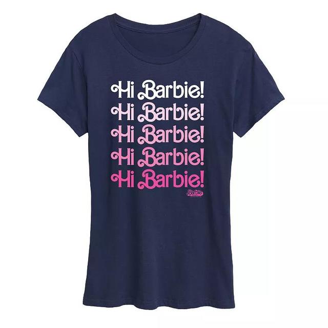 Womens Barbie The Movie Hi Barbie Graphic Tee, Girls Heather Grey Product Image