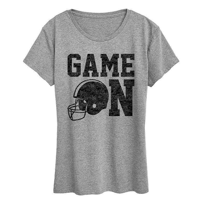 Womens Game On Football Graphic Tee, Girls Product Image