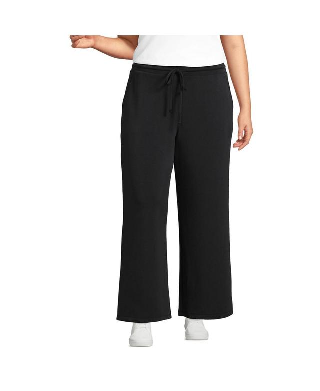 Plus Size Lands End Cupro Knit Mid Rise Wide Leg Pants, Womens Product Image